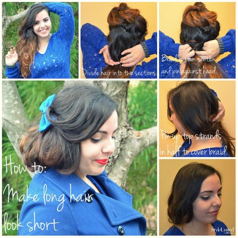 How to make long hair look short. This isn't really Hairum Scarum relevant (more Little Women). @kaytewilliams Lucy Van Pelt Hair Tutorial, Make Long Hair Look Short, Soul Fashion, Fnaf Cosplay, Lucy Van Pelt, Hair Things, Look Short, Little Women, Dress Up Costumes