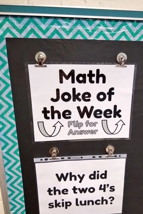 Junior High Math, Joke Of The Week, Sarah Carter, High School Math Classroom, Math Classroom Decorations, High School Math Teacher, Math Coach, Middle School Math Classroom, Fifth Grade Math