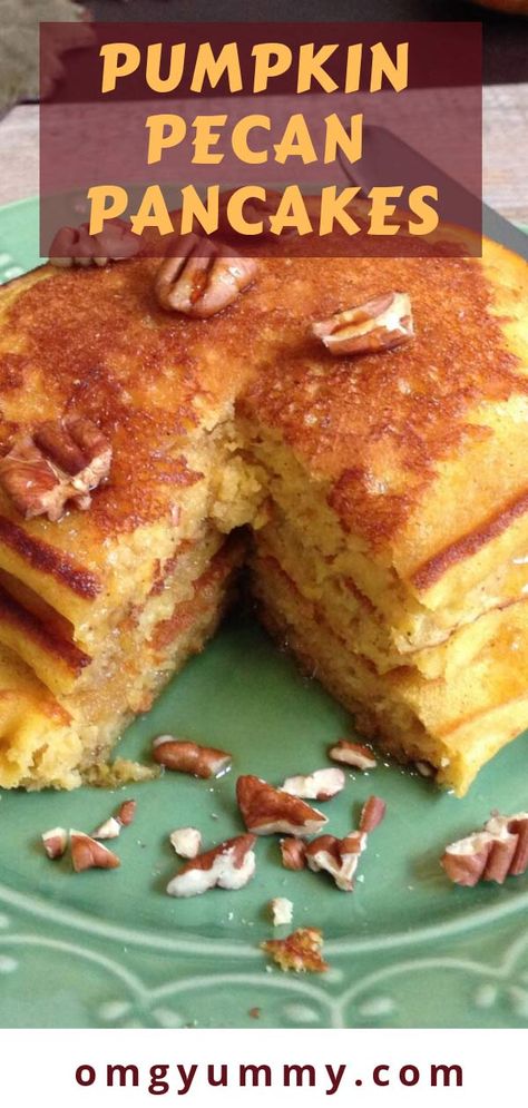 Autumn Pancakes, Pancake Recipes Easy, Pecan Pancakes, Spice Pancakes, Pumpkin Spice Pancakes, Pumpkin Pecan Pie, Vegetarian Comfort Food, Pumpkin Recipes Easy, Pancake Recipes