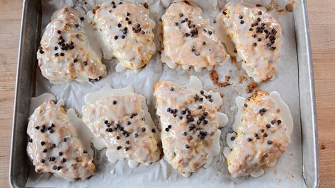 Chocolate Chip Scones Recipe | Ree Drummond | Food Network Chocolate Chip Scones Recipe, Mini Scones, Chocolate Chip Scones, Best Brunch Recipes, Sweet Breakfast Treats, Bake Sale Recipes, Scones Ingredients, Vegetarian Bake, Scones Recipe