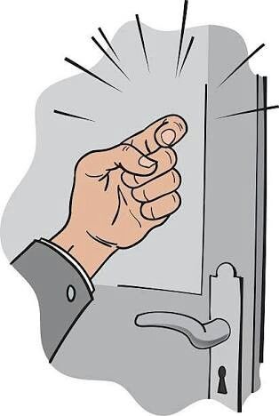 Knocking Door Illustration, Someone Knocking On A Door, Knock The Door Cartoon, Hand Knocking On Door Drawing, Knocking On Door Drawing Reference, Knocking On Door, Knock Door, Door Clipart, Sungjae And Joy