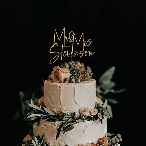 Script Cake Topper, Cake Topper For Wedding, Mr Mrs Cake Toppers, Gold Cake Topper Wedding, Wood Cake Topper, Rustic Wedding Cake Toppers, Gold Cake Topper, Rustic Cake Toppers, Wood Cake