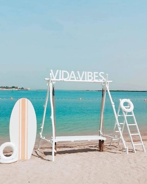 Events by @thepurplechair on Instagram: “Beach swing installation for Vida Beach Resort, Umm Al Quwain.” Beach Event Ideas, Beach Swings, Beach Display, Calming Bedroom Colors, Outdoor Restaurant Design, Small Cafe Design, Linen Blackout Curtains, Gold Wedding Colors, Photo Zone