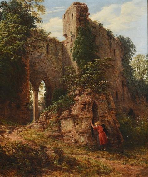 Artwork by Thomas Baker, FIGURES BY GOODRICH CASTLE, Made of Oil on canvas Aaron Core, Goodrich Castle, Warwick Castle, Roman Ruins, Saint Mary, Historical Art, British Art, Ancient Rome, Beautiful Paintings