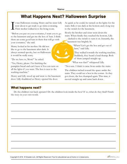 In this seasonal activity, students will read a Halloween passage and answer questions about the story. Click here to learn more! Halloween Reading Activities, Holiday Reading Comprehension, Halloween Reading Comprehension, Free Reading Comprehension Worksheets, 5th Grade Worksheets, Halloween Reading, Halloween Worksheets, Spelling Worksheets, Free Kindergarten Worksheets