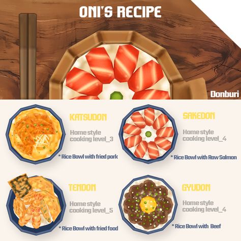 Japanese Donburi 4 sets | ONI on Patreon Japanese Donburi, Raw Salmon, Sims 4 Kitchen, Sims 4 Game Mods, Sims 4 Cc Folder, Sims 4 Gameplay, Sims 4 Mm, Sims 4 Toddler, Sims Four