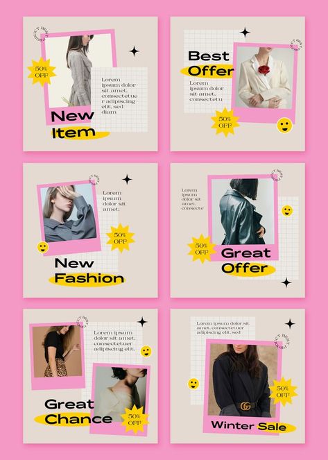 Fashion Instagram Post, Steam Girl, Social Media Branding Design, Social Templates, Instagram Banner, Instagram Inspiration Posts, Social Media Design Inspiration, Social Media Templates, Social Media Branding