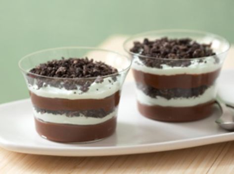 Grasshopper Parfaits #mint #Oreo #choc #justapinchrecipes Grasshopper Parfait, Mspi Diet, Mint Patties, Oreo Pudding, Parfait Recipe, Pudding Parfait, St Patrick's Day Recipes, Parfait Recipes, Jello Recipes