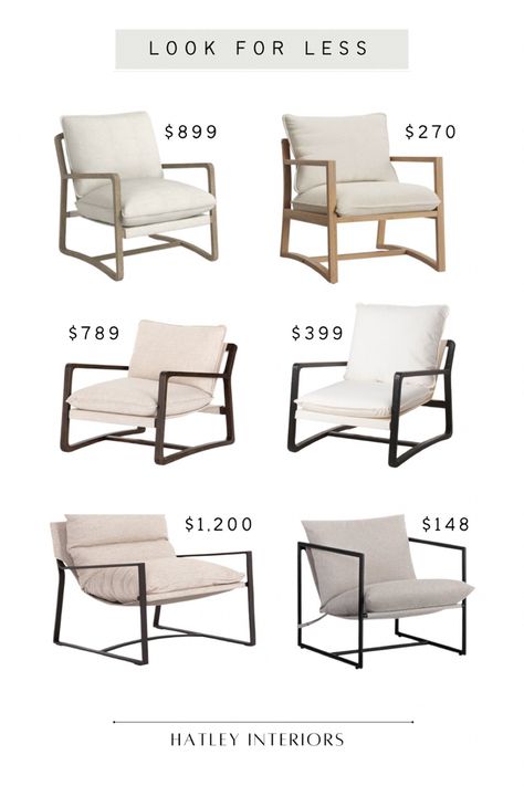 Black Frame Accent Chair, Tan Accent Chair Living Room, Sling Accent Chair, Sling Chair Living Room, Accent Chairs With Grey Couch, Sofa And Accent Chairs Layout, Sling Back Chair, White Accent Chairs, White Arm Chair