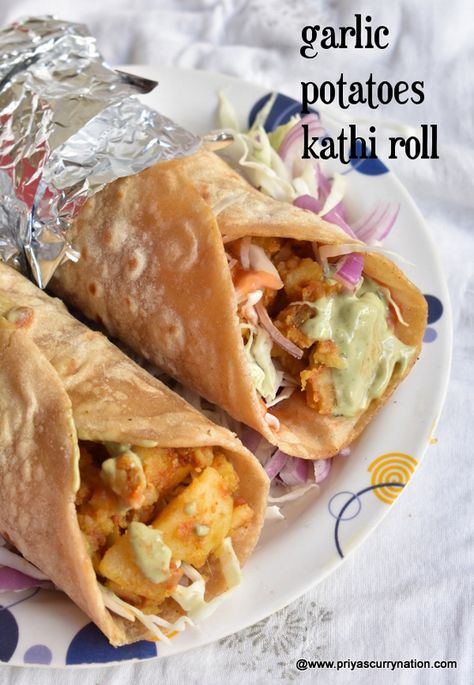 Flaky Paratha, Potato Wrap, Kathi Roll Recipe, Potato Rolls Recipe, Potato Stuffing, Indian Baby Food Recipes, Paratha Roll, Kathi Roll, Potato Stuffed