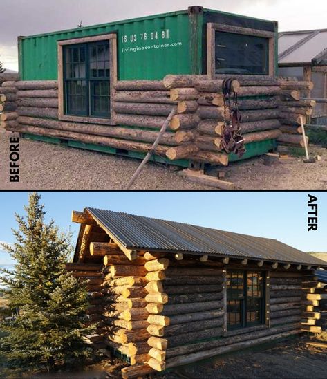 Building A Log Cabin, Sidelight Windows, How To Build A Log Cabin, Container Houses, Front Porch Ideas For Mobile Homes, Container House Plans, Santa Fe New Mexico, Container House Design, Tiny House Cabin