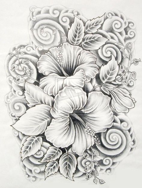 35 Beautiful Flower Drawings and Realistic Color Pencil Drawings | Read full article: http://webneel.com/flower-drawings | more http://webneel.com/daily | Follow us www.pinterest.com/webneel Hibiscus Drawing, Tato Mandala, Realistic Flower Drawing, Hibiscus Flower Drawing, Flowers Hibiscus, Hibiscus Tattoo, Polynesian Tattoos, Kunst Tattoos, Beautiful Flower Drawings