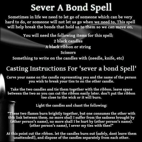 Break bonds spell. Hoodoo Spells, Witchcraft Spells For Beginners, Spells For Beginners, Wiccan Magic, Magick Spells, Eclectic Witch, Candle Magick, Wiccan Spell Book, Witchcraft Spell Books