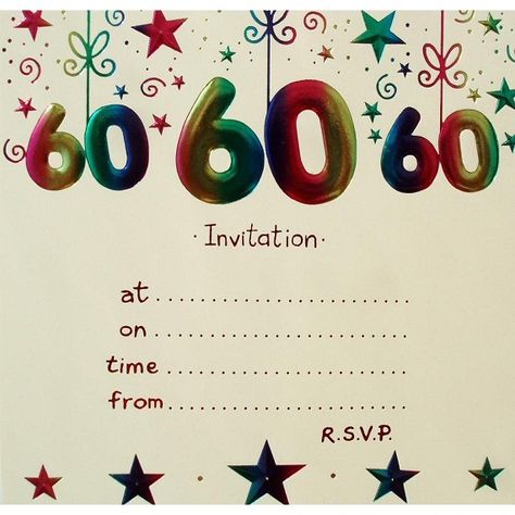 Free Printable 60th Birthday Invitations | BagVania Invitations Ideas Birthday Party Card, Birthday Invitation Card Template, 60th Birthday Party Invitations, 40th Birthday Party Invites, 70th Birthday Invitations, 80th Birthday Invitations, 70th Birthday Card, 60th Birthday Invitations, Free Printable Birthday Invitations