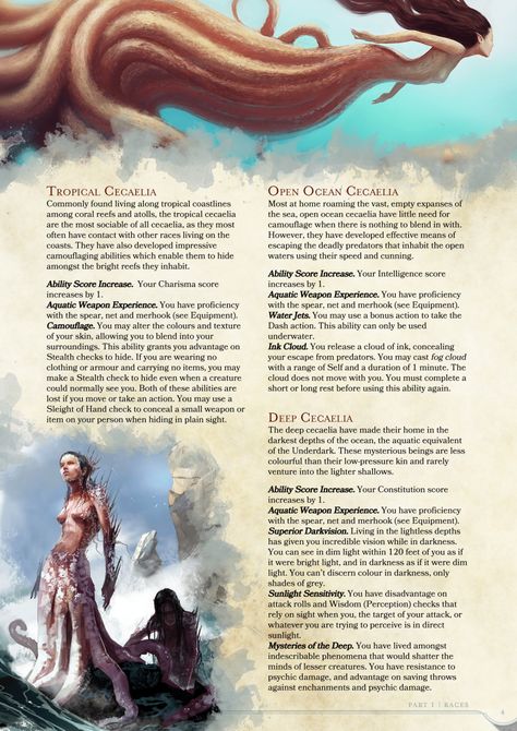 DnD 5e Homebrew — Cacaelia Race by Absurdisan 5e Races, Dungeons And Dragons Races, D D Races, Dnd Stats, Myths & Monsters, Mythical Monsters, Dnd Races, Dnd Classes, Dungeons And Dragons Classes