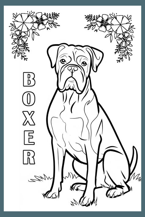 coloring-page-boxer-dog Boxer Dog Drawing, Boxer Dog Puppy, Dog Coloring Page, Decorative Paintings, Dog Drawing, Boxer Dogs, Cartoon Dog, Art References, Pyrography