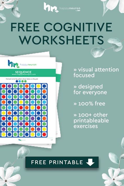 Free Attention Worksheet for Cognitive Training. #seniors #worksheetsforseniors #cognitivetraining Cognitive Interventions Occupational Therapy, Cognitive Exercises For Adults, Cognitive Stimulation Therapy Activities, Cognitive Stimulation Activities, Attention Activities For Adults, Cognition Activities For Adults, Cognitive Therapy Activities, Working Memory Worksheets, Cognitive Activities For Adults