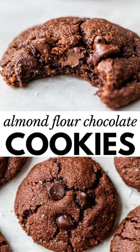 Almond Flour Chocolate Cookies, Almond Flour Desserts, Almond Flour Recipes Cookies, Gluten Free Cookie, Chewy Chocolate Cookies, Almond Flour Cookies, Baking With Almond Flour, Healthy Cookie Recipes, Almond Flour Recipes