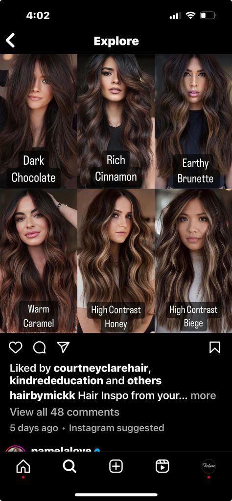 High Contrast Brunette, Contrast Brunette, Chocolate Brunette, Chocolate Cinnamon, High Contrast, Brunette Hair, Hair Inspo, Hair Cuts, Hair Styles