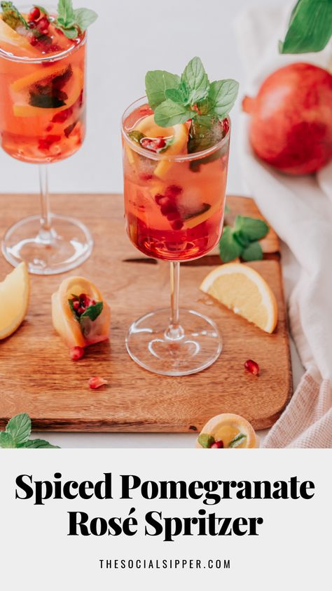 Pomegranate Spritzer, Vodka Day, National Vodka Day, Bright Blend, Fancy Ice Cubes, Fancy Ice, Fancy Dinner Party, Festive Drinks, Halloween Drinks