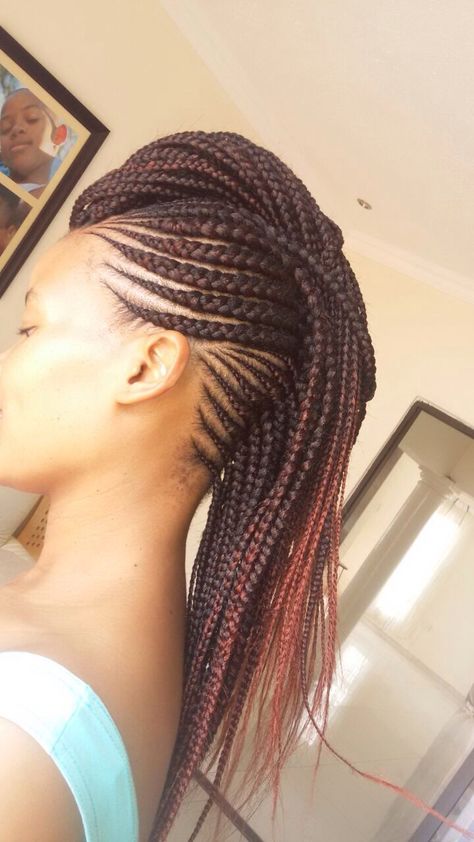 Mohawk carrot braids Carrot Braids, Mohawk Cornrows, Mohawk Braid Styles, Mohawk Braids, Braided Mohawk, Braided Mohawk Hairstyles, Carrot Hairstyles, Ghana Weaving, Wedding Bun Hairstyles