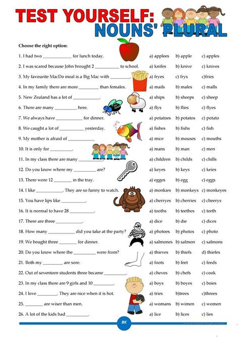 Plural Nouns Worksheet, Plurals Worksheets, Singular Plural, Irregular Plural Nouns, Irregular Plurals, Singular And Plural Nouns, English Grammar Exercises, English Grammar For Kids, Singular Nouns