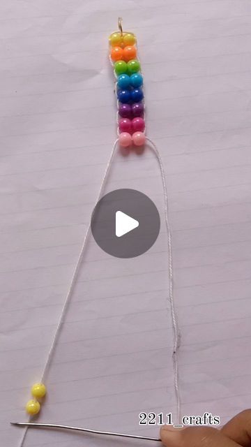 Ashmita...😊 on Instagram: "Diy rainbow bracelet...🌈" Bracelet Design Diy, Double Row Bead Bracelet Diy, Kids Bracelets Diy Beads, Rainbow Jewelry Diy, Rainbow Bracelet Beads, Rainbow Bracelet Patterns, Cute Bracelet Ideas Diy, Beads Chains Designs, Pride Bracelet Diy