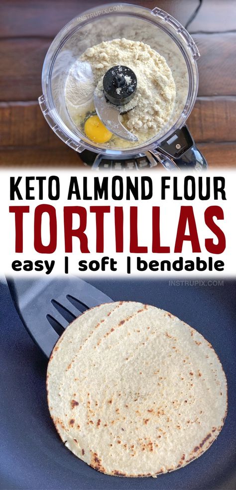 Low Carb Tortilla Recipe, Keto Tortilla Recipe, Keto Brood, Keto Tortilla, Keto Tortillas, Breakfast Low Carb, Tacos Burritos, Baking Soda Beauty Uses, Almond Flour Recipes