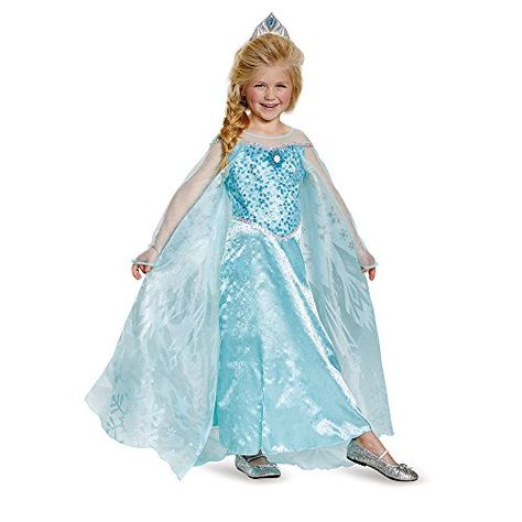 Disguise Elsa Prestige Child Costume Medium 78 * Check this awesome product by going to the link at the image. Elsa Halloween, Elsa Halloween Costume, Elsa Frozen Costume, Elsa Costume, Frozen Costume, Black Halloween Dress, Elsa Dress, Fancy Dress Up, Princess Costume