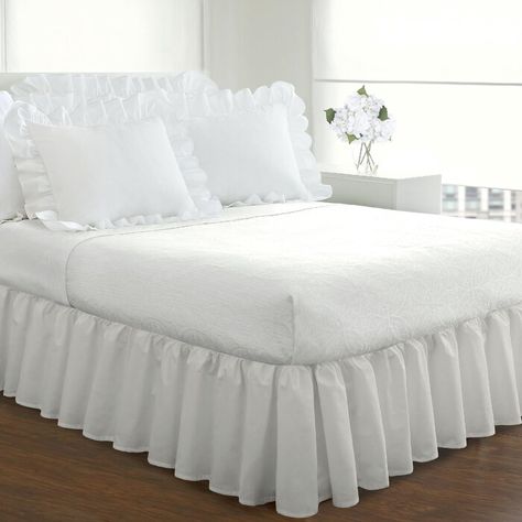 Alwyn Home 14" Bed Skirt & Reviews | Wayfair Magic Skirt, Ruffle Bed Skirts, Ruffle Bedding, California King Bedding, Bed Skirt, Space Furniture, Cama Box, Twin Bed, California King