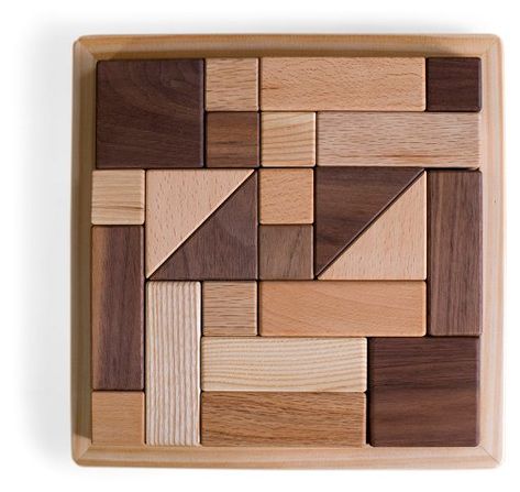 Kindler Puzzle, Natural $85.00 Wood Puzzles Diy, Free Woodworking Project Plans, Barn Quilt Patterns, Wooden Games, Kids Wooden Toys, Square Tray, Shape Puzzles, Wood Puzzles, Barn Quilt