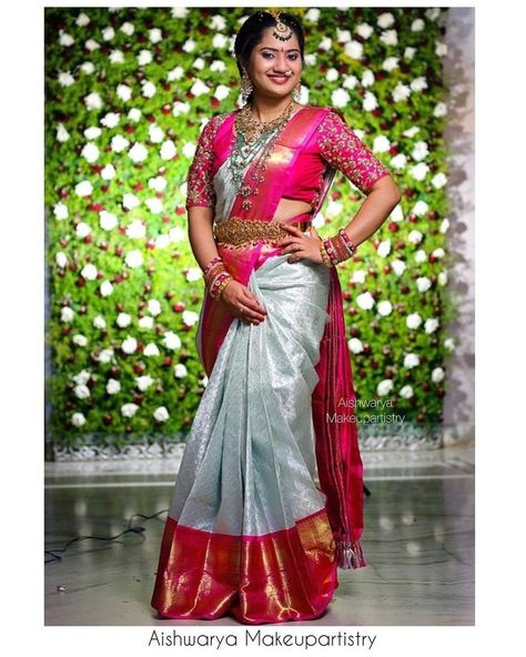 Latest Pattu Sarees, Saree Color Combinations, Reception Sarees, South Indian Wedding Saree, Cape Fashion, Bridal Sarees South Indian, Indian Sari Dress, Pattu Saree Blouse Designs, Wedding Saree Blouse Designs