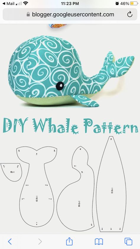 Ocean Animal Sewing Patterns, How To Sew A Stuffed Animal Easy, Handmade Stuffed Animals Pattern, Felt Whale Pattern, Patchwork Animals Patterns, Mermaid Sewing Pattern, Easy Plush Sewing Pattern, Easy Stuffed Animal Sewing Patterns Free, How To Sew Plushies