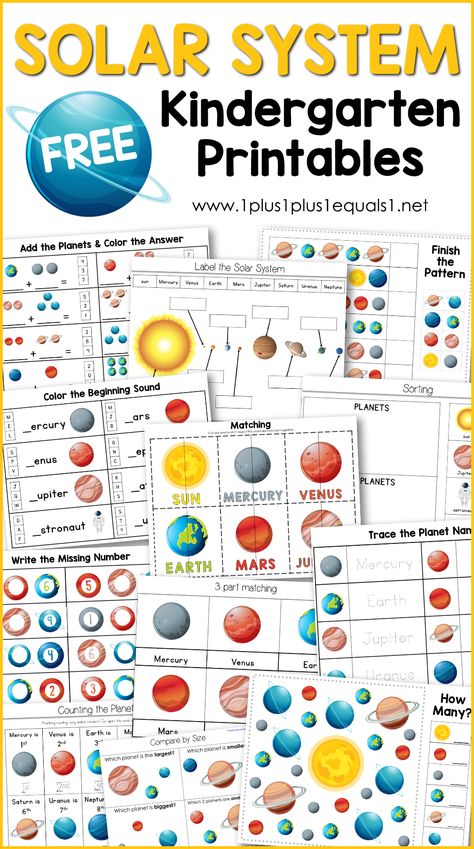 Space Cvc Words, Solar System Kindergarten, Solar System Printables, Solar System Unit Study, Printable Solar System, Solar System Lessons, Montessori Culture, Planet Pattern, Planets Activities