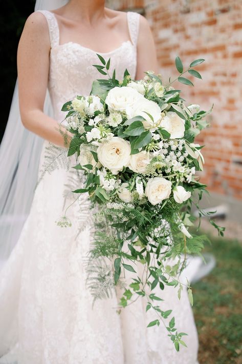 Simple Cascade Bridal Bouquet, Asymmetrical Bridal Bouquet, Messy Bridal Bouquet, Wedding Bouquet Waterfall, Cascading Greenery Bouquet, Cascading Eucalyptus Bouquet, Waterfall Bouquet Wedding Cascading Flowers, Cascading Floral Arrangements, Bridal Bouquet Cascading Greenery