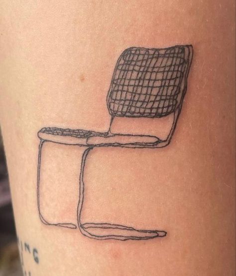 Floating Tattoo, Furniture Tattoo, Chair Tattoo, Hammer Tattoo, Pencil Tattoo, Tattoo Chair, Stick Poke Tattoo, D Tattoo, Bad Tattoos