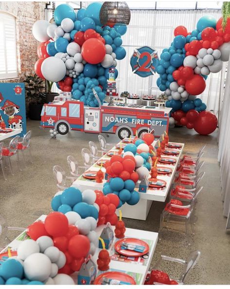 Fireman Sam Birthday Party, Fireman Decor, Fire Fighter Cake, Fireman Party, Firetruck Birthday Party, Fire Truck Party, Fireman Birthday, Firefighter Party, Firefighter Birthday