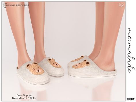 The Sims Resource - Bear Slipper (Female) S281 Cc Shoes, Sims 4 Cc Shoes, Bear Slippers, Sims 4 Body Mods, Sims 4 Teen, Bear Outfits, Sims 4 Clothing, Sims Mods, Body Mods