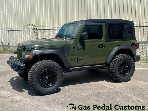 Jeep JL Wrangler with ReadyLIFT suspension, Fuel Offroad wheels, and Mickey Thompson tires. Gas Pedal Customs - Ada, MI 49301 2 Door Wrangler, Two Door Jeep, 2 Door Jeep, Two Door Jeep Wrangler, Offroad Wheels, Offroad Accessories, Jl Wrangler, Future Vehicles, Jeep Jl