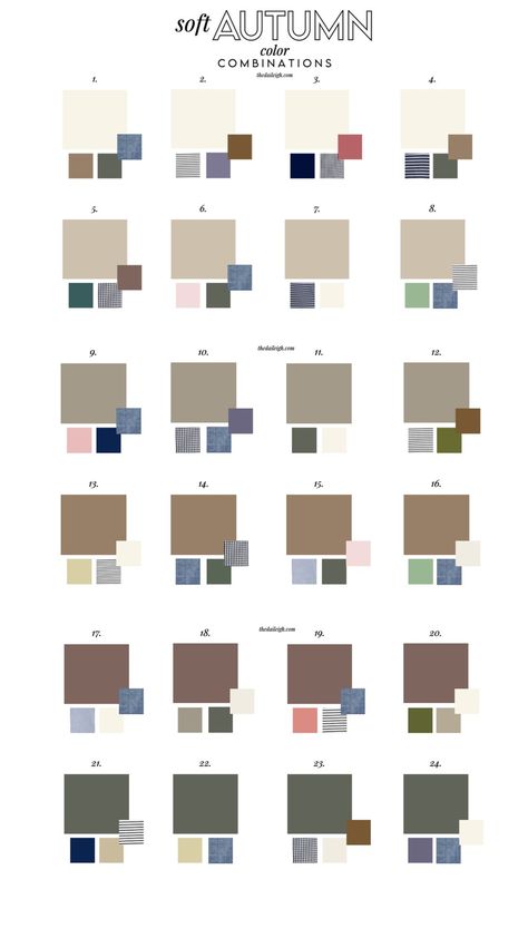 Soft Autumn Wardrobe Colors — THE DAILEIGH Soft Autumn Outfits Capsule Wardrobe, Soft Autumn Wardrobe, Autumn Color Palette Fashion, Wardrobe Colors, Soft Autumn Palette, Soft Autumn Color Palette, Creating Outfits, Mom Wardrobe, Seasonal Color Analysis