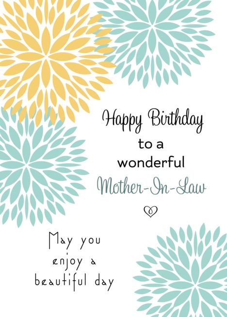 For Mother-In-Law Birthday Card - Blue and Light Orange Flower Design card Happy Birthday Godmother, Light Orange Flowers, Birthday Wishes For Aunt, Birthday Card For Aunt, Happy Birthday Aunt, Birthday Wishes For Mother, Wishes For Mother, Birthday Cards For Mother, Sister In Law Birthday