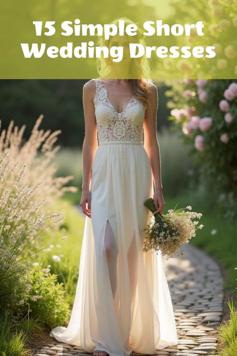 Did you know that simple short wedding dresses can steal the show just as much as elaborate gowns? Discover the elegance of minimalism with our gallery of 20 stunning styles. Perfect for brides who love comfort and chic elegance. From lace-overlay designs to sleek satin finishes, these dresses redefine modern bridal wear. Find your dream dress now and step into the big day with unmatched style and grace. Short Fairy Wedding Dress, Simple Western Wedding Dress, Wedding Dresses For Older Brides Over 50, Petite Wedding Dresses Short Bride, Wedding Dresses Simple Short, Casual Beach Weddings, Elaborate Gowns, Rehearsal Dinner Dress For Bride, Wedding Dresses Short Bride