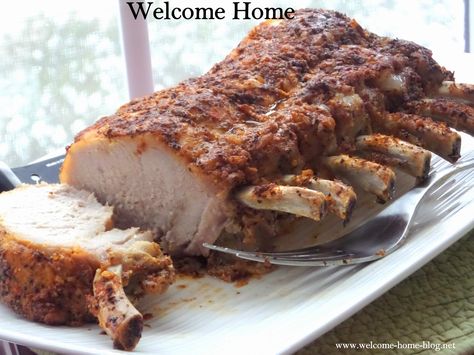 Welcome Home Blog: ♥ Pork Rib Roast (AKA: Crown Pork Roast) Crown Pork Roast Recipes, Crown Pork Roast, Crown Roast Recipe, Making Ham, Bone In Pork Roast, Smoked Meals, Crown Roast Of Pork, Pork Rib Roast, Rack Of Pork