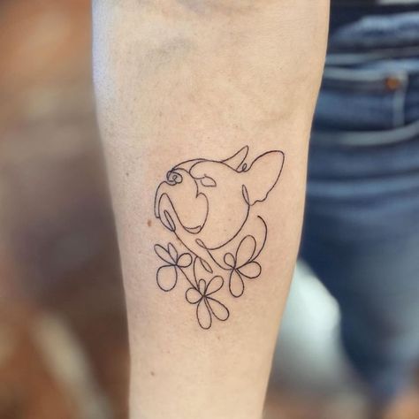 Nala Tattoo, Dog Outline Tattoo, Tattoos Fine Line, France Tattoo, Corgi Tattoo, French Bulldog Tattoo, Rocket Tattoo, Bulldog Tattoo, Dog Memorial Tattoos