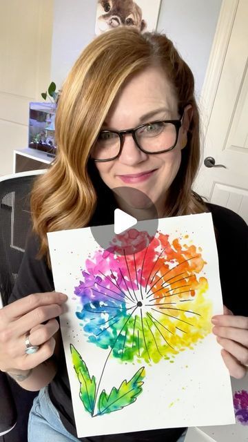 My beginner watercolor class is linked on my page! I can’t tell you how many times I’ve painted this same dandelion puff in watercolo... | Instagram Water Color Kids Activities, Art Class Painting Ideas, Simple Watercolour Ideas For Beginners, Watercolor Art Idea, Andrea Nelson Art Watercolor, Painting For Seniors, Kids Watercolor Painting Ideas, Watercolor Projects For Kids, Watercolor Advanced