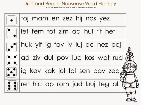 Real And Nonsense Words Activities, Nonsense Words Kindergarten, Dibels Practice, Nonsense Word Activities, Reading Games For Kindergarten, Nonsense Words Fluency, Prep Classroom, Roll And Read, Word Work Kindergarten