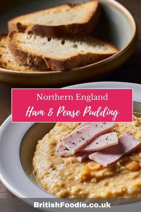 Pease pudding has secured its place in British cuisine for its rich taste and ability to evoke feelings of warmth and nostalgia. Prepared withboiled yellow peas, seasoned with salt, pepper, and herbs, it offers a comforting and hearty flavor. This versatile dish can be enjoyed alongside roasted meats, or spread generously on bread for a satisfying meal Pease Pudding, Suet Pudding, Yellow Peas, Scotch Pancakes, Fried Sausage, Roasted Ham, British Recipes, Yellow Split Peas, Apple Chutney