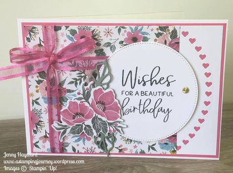 Stampin Up Birthday Cards, Floral Cards Design, Hand Crafted Cards, Hand Made Greeting Cards, Birthday Cards For Women, Pink Cards, Fancy Fold Cards, Stamping Up Cards, Card Tutorials