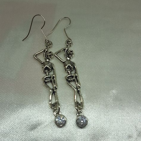 Earrings Goth, Jewelry Goth, Grunge Accessories, Skeleton Earrings, Goth Earrings, Artisan Jewelry Handmade, Earrings Hypoallergenic, Clothes Jewelry, Nickel Free Jewelry