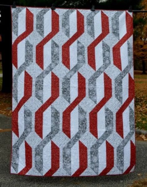 Ribbon Quilt Pattern, Twisted Ribbons, Ribbon Quilt, Baby Quilt Pattern, Start Quilting, Baby Quilt Patterns, Beginner Quilt Patterns, Lap Quilts, Heart Quilt